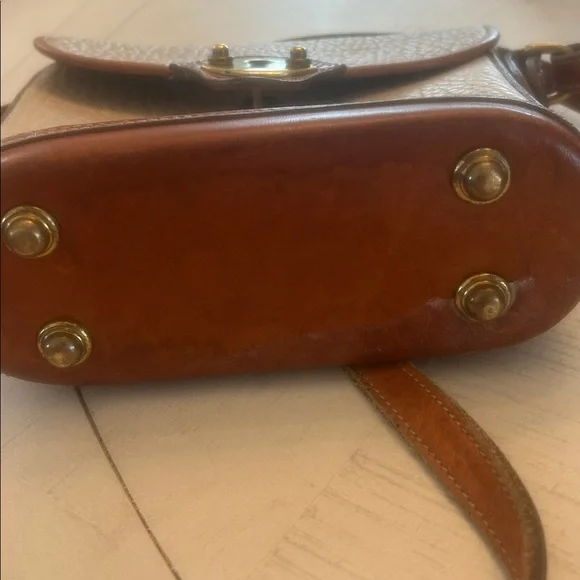 Vintage Dooney & Bourke AWL Calvary Spectator Taupe Brown Leather Crossbody Bag - Picture 9 of 9